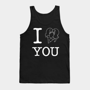 Adorable Greyhound dog lovers design; I heart you, I love you Tank Top